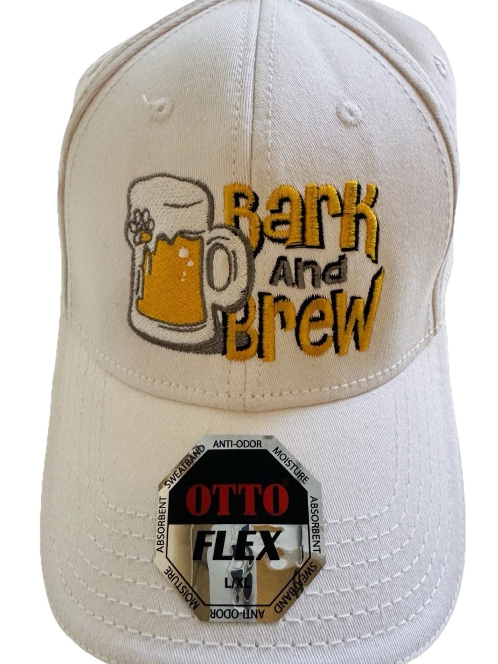 OTTO White Baseball Cap with Yellow Brew Embroidery